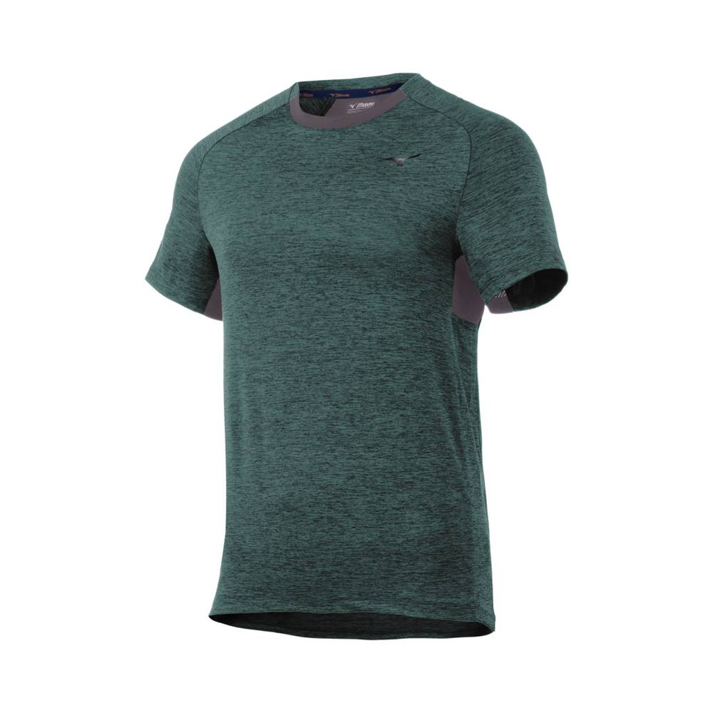 Camisetas Mizuno Alpha Short Sleeve Para Hombre Verdes 5734912-IT